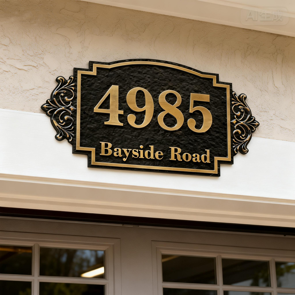 Vintage-style address sign